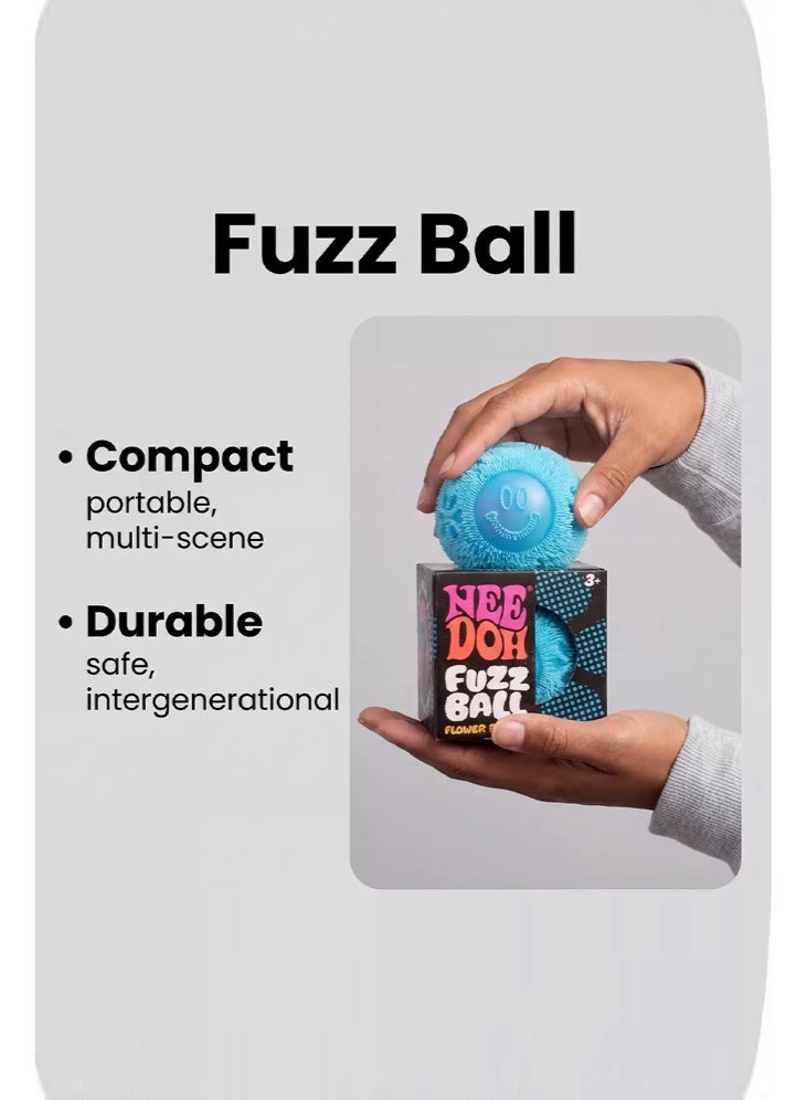 Needoh Fuzz Ball Squishy Smiley Toy | Velvet-Touch Sensory Fidget Ball for Stress Relief，Smiley Face Squeezing Toy, A Sensory Stress-relieving Toy for Children and Sdults - Image 4