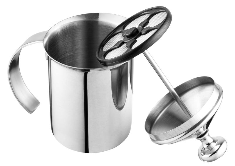 Bellemain Milk Frother Handheld Thick Creamy Milk Foam Maker Warm  Cold Milk Foamer  Stainless Steel Hand Held Frother for Coffee Latte Cappuccino Frappe Matcha Hot Chocolate 14 oz