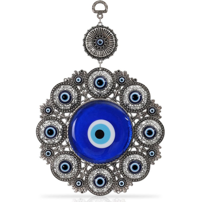BCS XLarge Evil Eye Wall Decor 67 Metal  Glass Turkish Greek Nazar Amulet Good Luck  Protection Charm  Handmade Hanging Ornament for HomeOffice Door  Ojo Turco