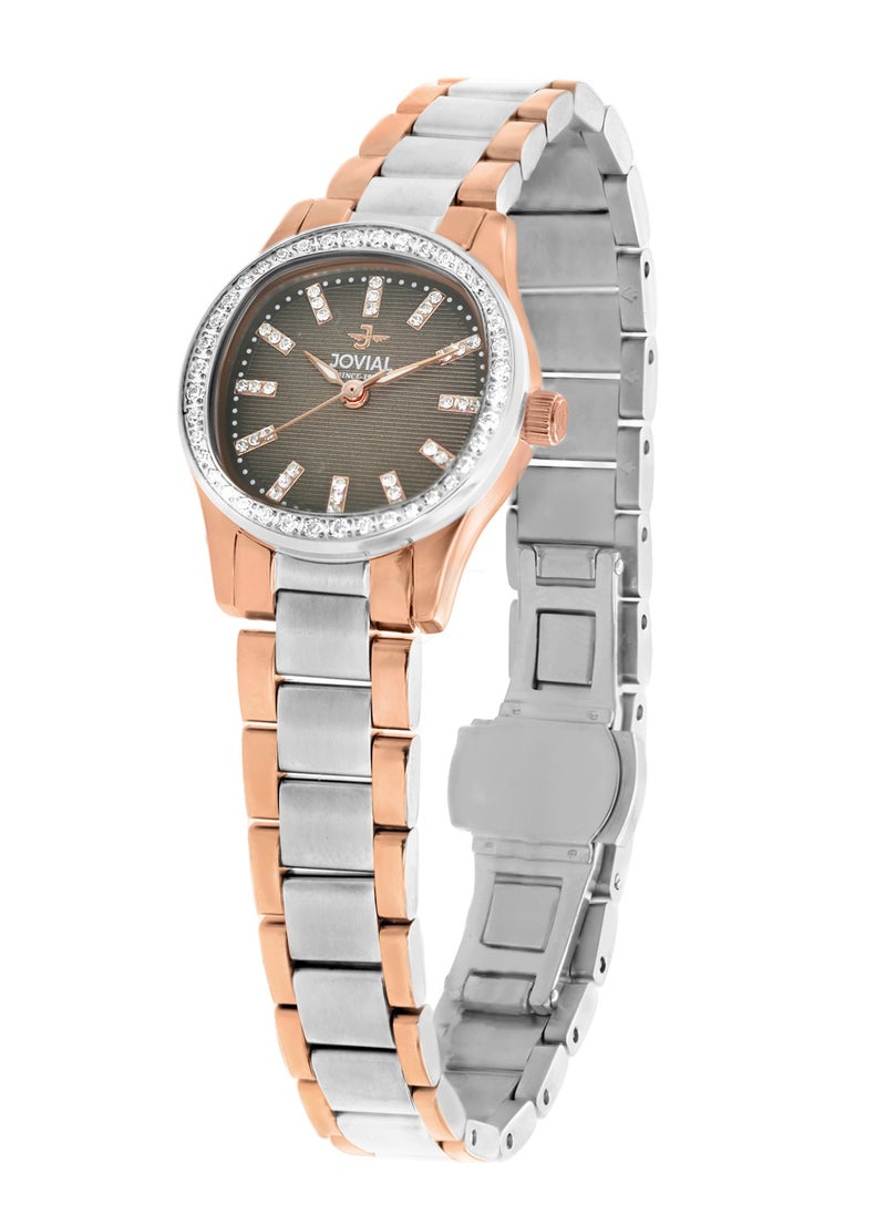 Jovial JOVIAL 5066LAMQ02ZE Women's Fashion Stainless Steel watch. 26mm, Grey  - Image 2