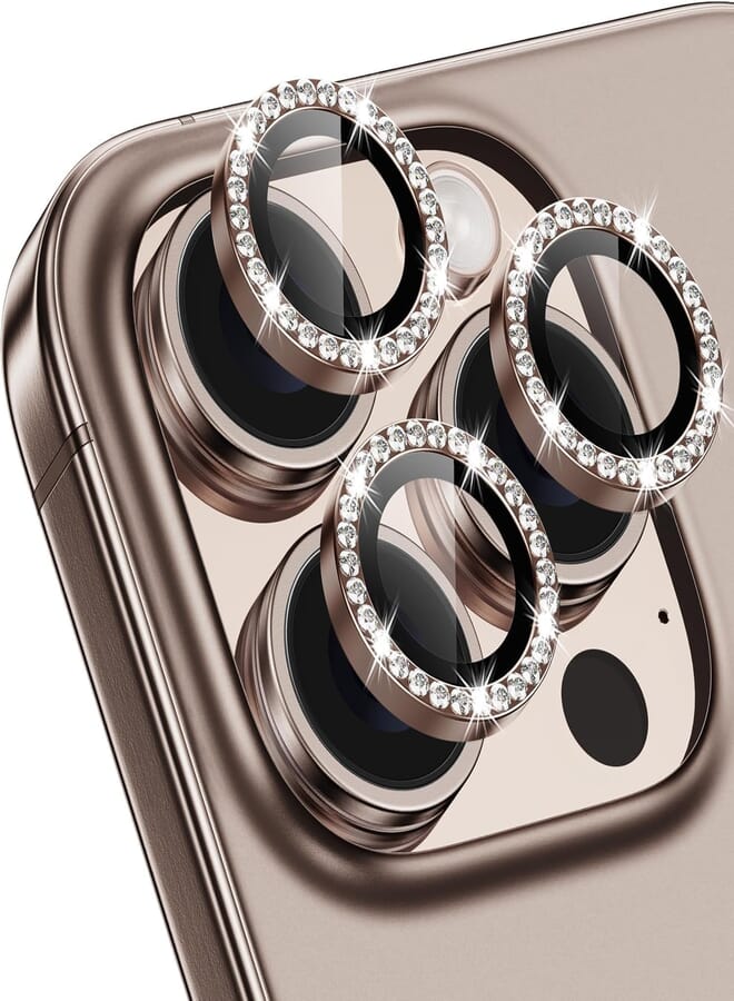 Next Next Store iPhone 16 Pro / 16 Pro Max Camera Lens Protector - Full Protection from Drops, Bumps and Scratches - Water and Oil Resistant - Stylish and Clear Design (Natural Titanium)