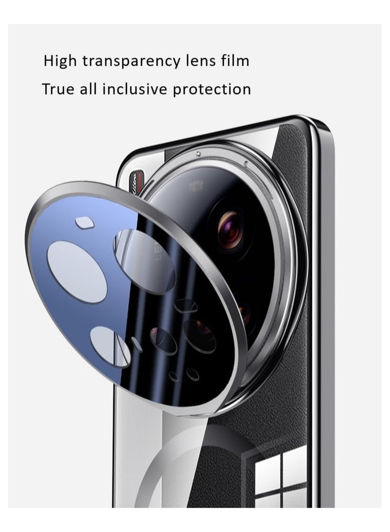 عام حافظة شفافة مغناطيسية متوافقة مع Xiaomi 15 Ultra - بإطار معدني للعدسة ودعم الشحن اللاسلكي، مقاومة للصدمات والسقوط - Image 4