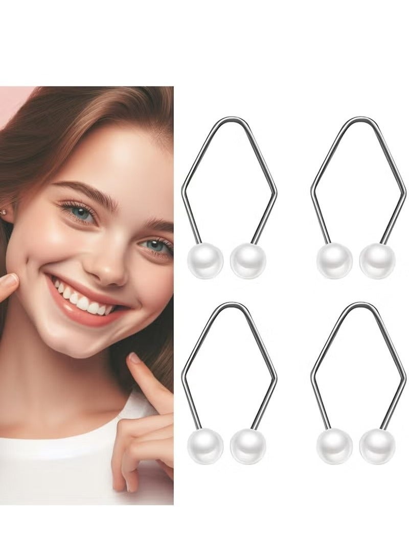 4pcs Dimple Makers For Cheeks, Dimple Trainer For The Face, Mask Maker, Facial Care& Exerciser, Face Lift, Personal Skin Care tools,Develop Natural Dimples devices Gifts for wowen (Pearl White) - Image 1