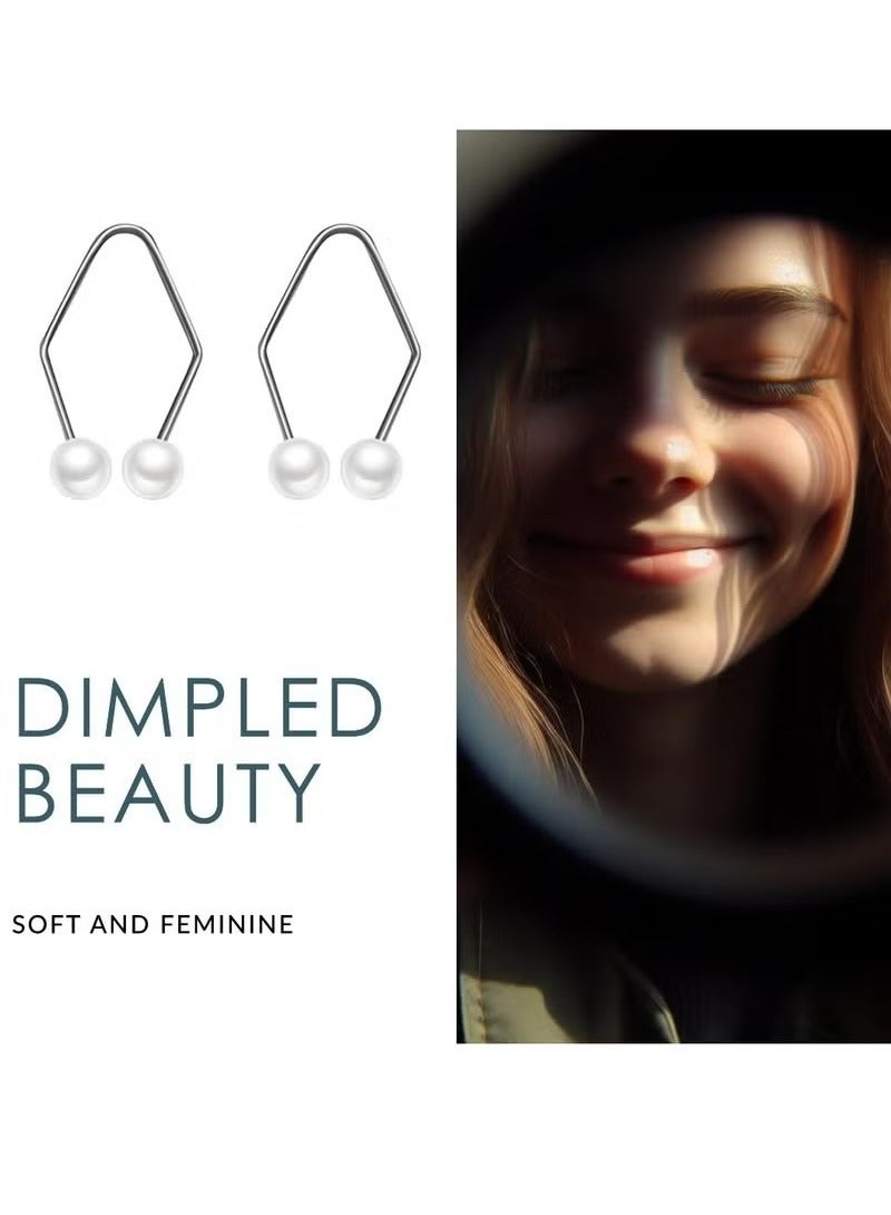 4pcs Dimple Makers For Cheeks, Dimple Trainer For The Face, Mask Maker, Facial Care& Exerciser, Face Lift, Personal Skin Care tools,Develop Natural Dimples devices Gifts for wowen (Pearl White) - Image 2