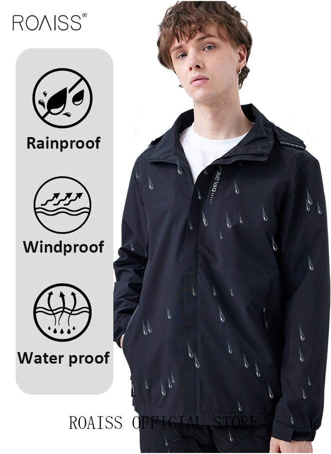 roaiss - Men's Functional Style Jacket Men Solid Casual Simple Coat Sports Pocket Zipper Baseball Clothes Flying Jacket Men's Hooded Workwear Jacket - Image 1