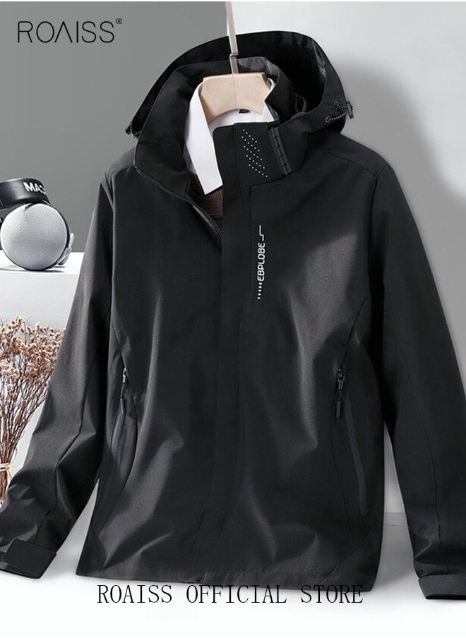 roaiss - Men's Functional Style Jacket Men Solid Casual Simple Coat Sports Pocket Zipper Baseball Clothes Flying Jacket Men's Hooded Workwear Jacket - Image 1