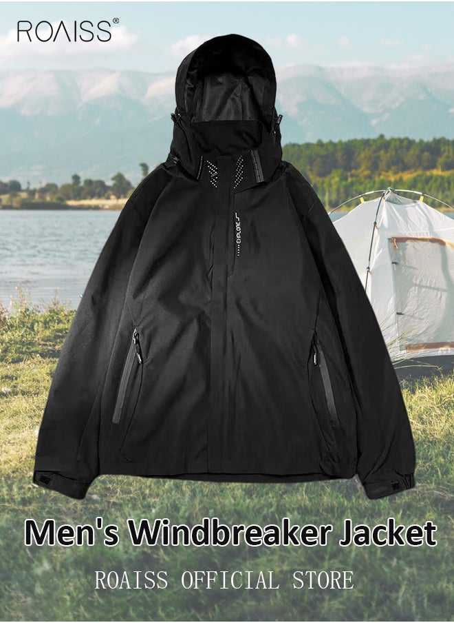 roaiss - Men's Functional Style Jacket Men Solid Casual Simple Coat Sports Pocket Zipper Baseball Clothes Flying Jacket Men's Hooded Workwear Jacket - Image 1