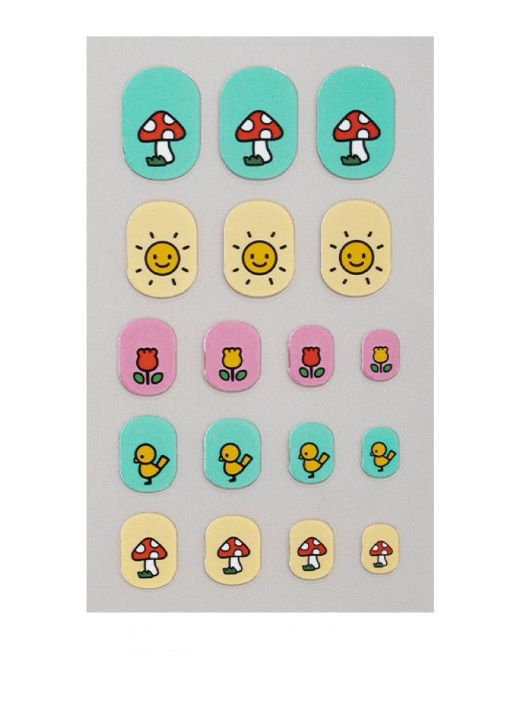 SYNSYB 126PCs Nail Stickers for Women and Little Girls - 7 Sheets 3D Self-Adhesive DIY Nail Art Decoration Set Including Flowers Leaves Animals Plants Fruits Nail Decals for Woman Kids Girls - Image 3