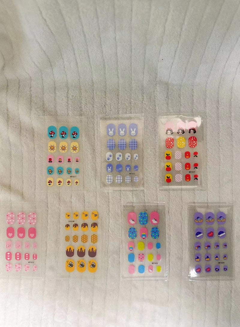 SYNSYB 126PCs Nail Stickers for Women and Little Girls - 7 Sheets 3D Self-Adhesive DIY Nail Art Decoration Set Including Flowers Leaves Animals Plants Fruits Nail Decals for Woman Kids Girls - Image 2