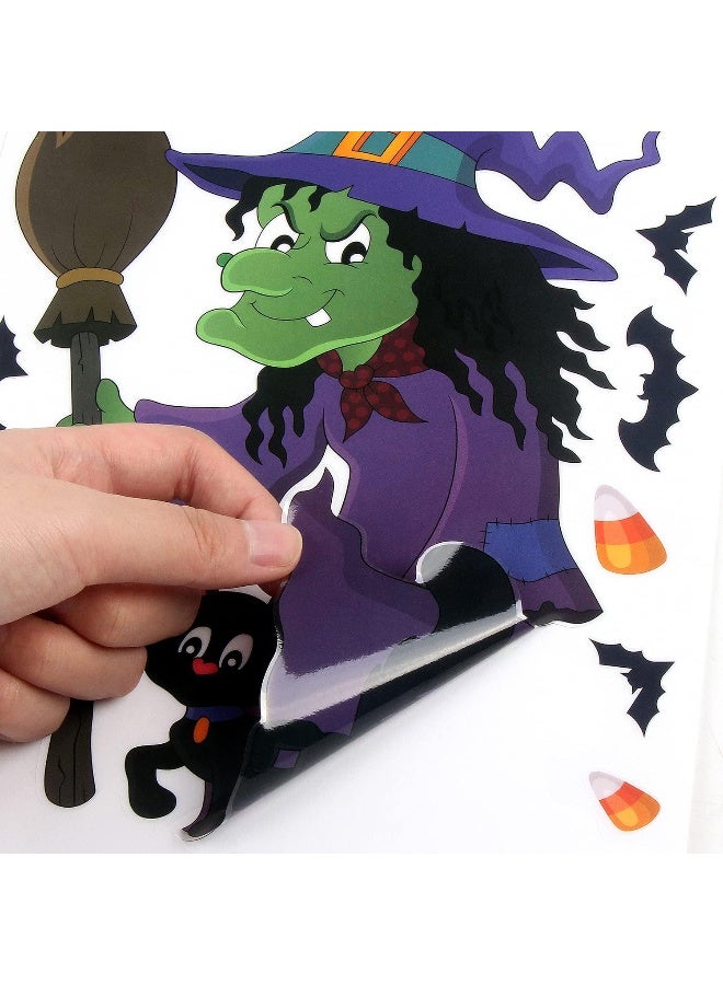 LOKIPA LOKIPA Halloween Window Clings Decals Decorations - 8 Sheets Pumpkin Spider Bat Ghost Witch Window Stickers for Halloween Windows Glass Decorations  - Image 4