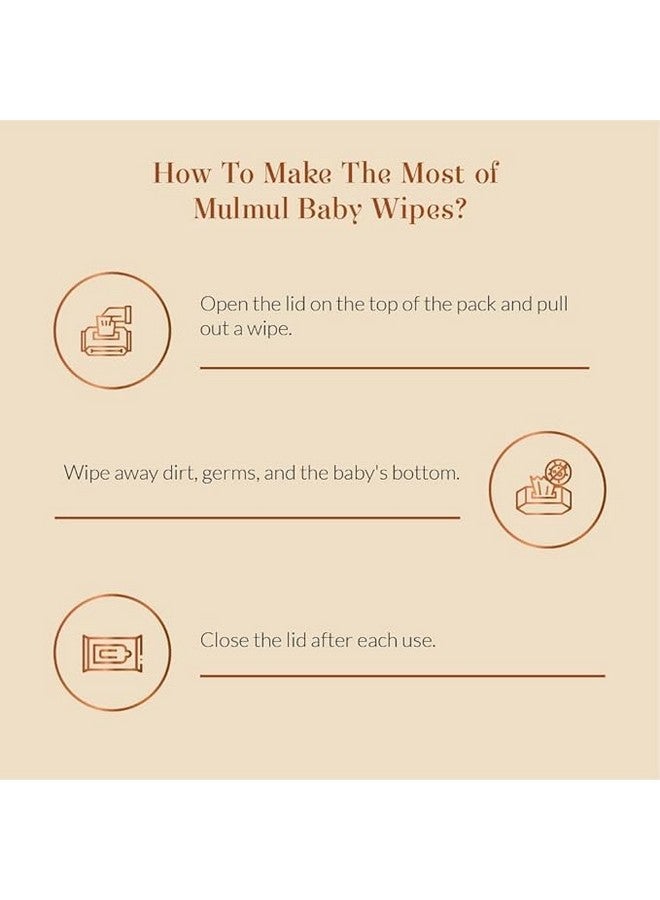Baby Forest Mulmul Baby Wipes | Ultra-Soft Baby Wet Wipes | Water Based Wipes | Chemical Free & Organic Baby Wipes | 3x Thicker & Softer Wipes | 72 Wipes | Pack of 6 - Image 5