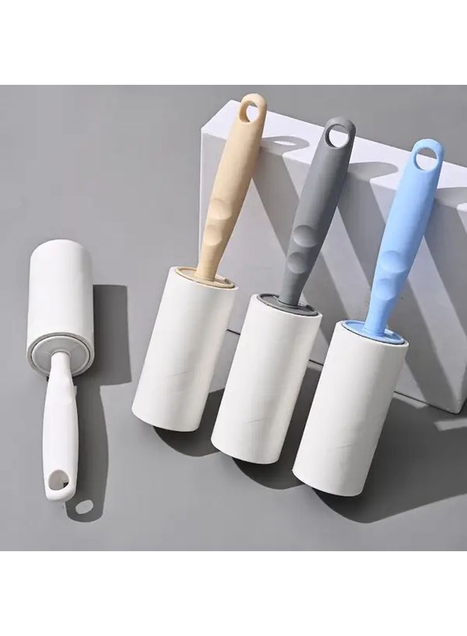 White Reusable 60 Sheet Pet Hair Remover Lint Roller Brush Quick Clean Ergonomic Handle - Image 3