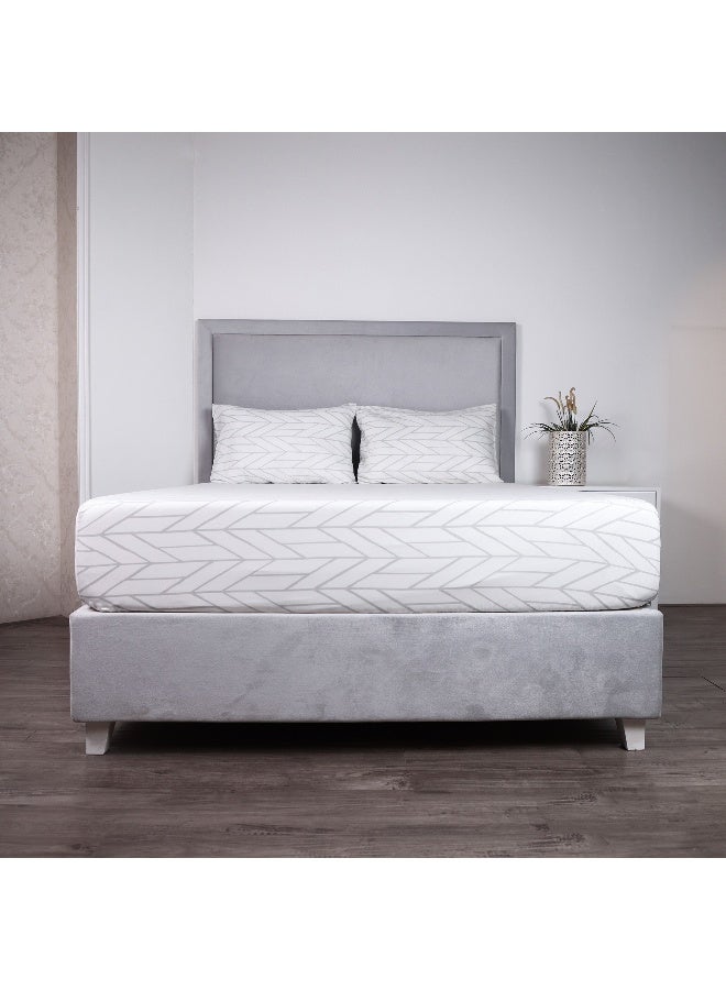 Home Box Malta Centrum Printed Cotton Queen Fitted Sheet 200 x 33 x 150 cm - Image 1