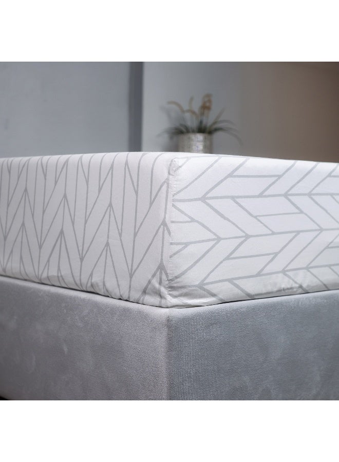 Home Box Malta Centrum Printed Cotton Queen Fitted Sheet 200 x 33 x 150 cm - Image 2