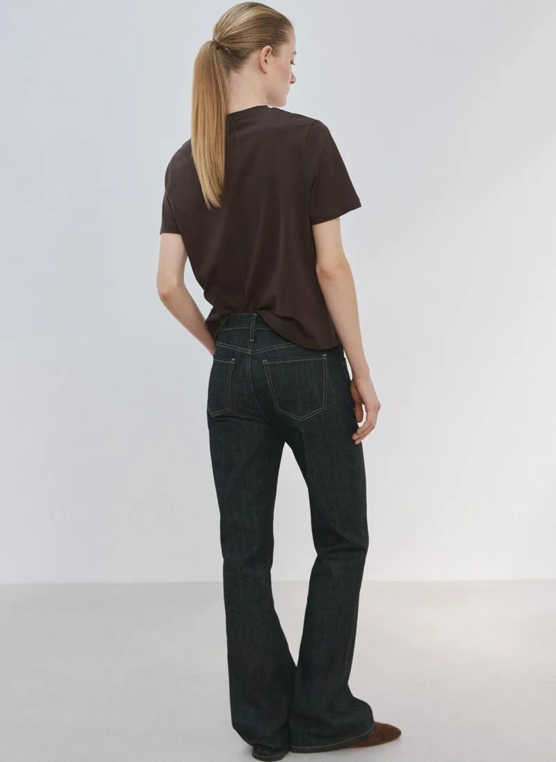 مانجو Printed cotton-blend t-shirt