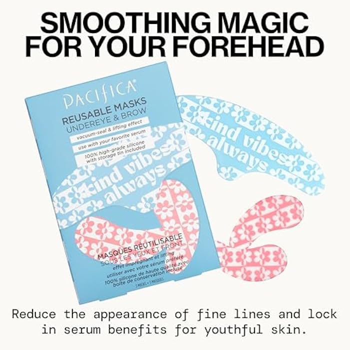 Pacifica Reusable Mask Set – Silicone Undereye & Brow Mask Set for Forehead & Under Eye, Anti-Wrinkle, Firming, Pair with Serum, Vegan & Cruelty-Free, 3 Pieces - Image 3