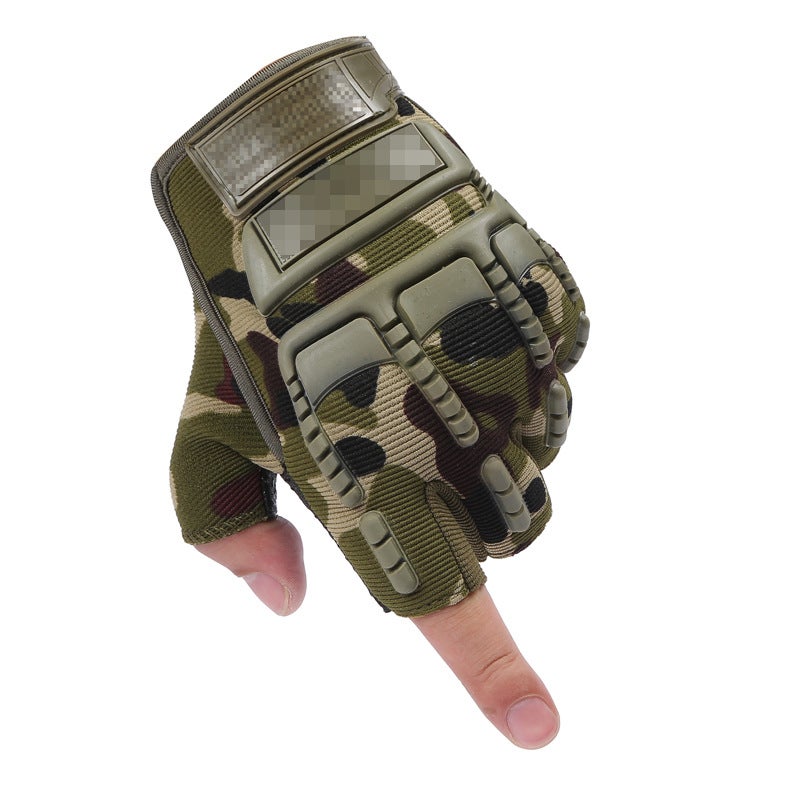 Military fan tactical half finger gloves outdoor sports men special forces mountaineering combat non-slip fitness riding non-slip wholesale Freedom-camouflage color 