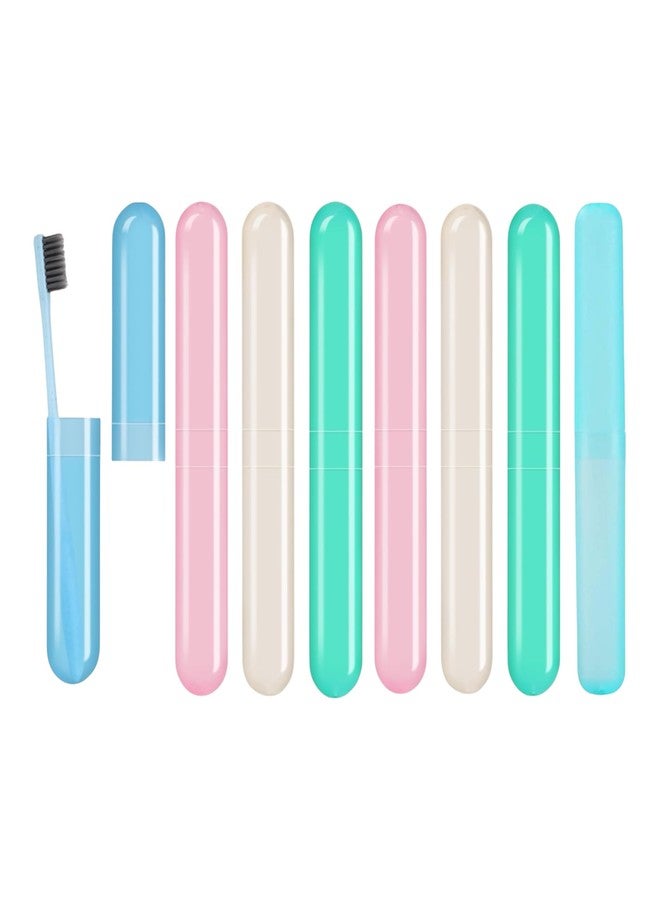 AIAG 8 Pack Toothbrush Cases Travel Toothbrush Holder Portable Toothbrush Container Case Plastic Toothbrush Carrier Cover Case for Traveling, Bathroom, School, Home, Camping - Image 1