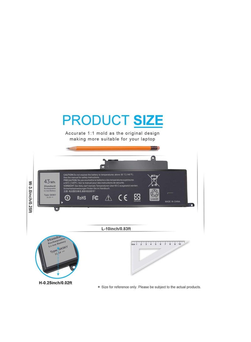 Terabyte GK5KY Laptop Battery for Dell Inspiron 11 3000 Series 3147 3148 3153 3152 3157 3158,15-7558 15-7568,13 7353 7359 7347 7348 7352 P20T P20T001 P55F P55F001 4K8YH 92NCT 04K8YH RHN1C 0WF28 11.1V 43Wh - Image 3