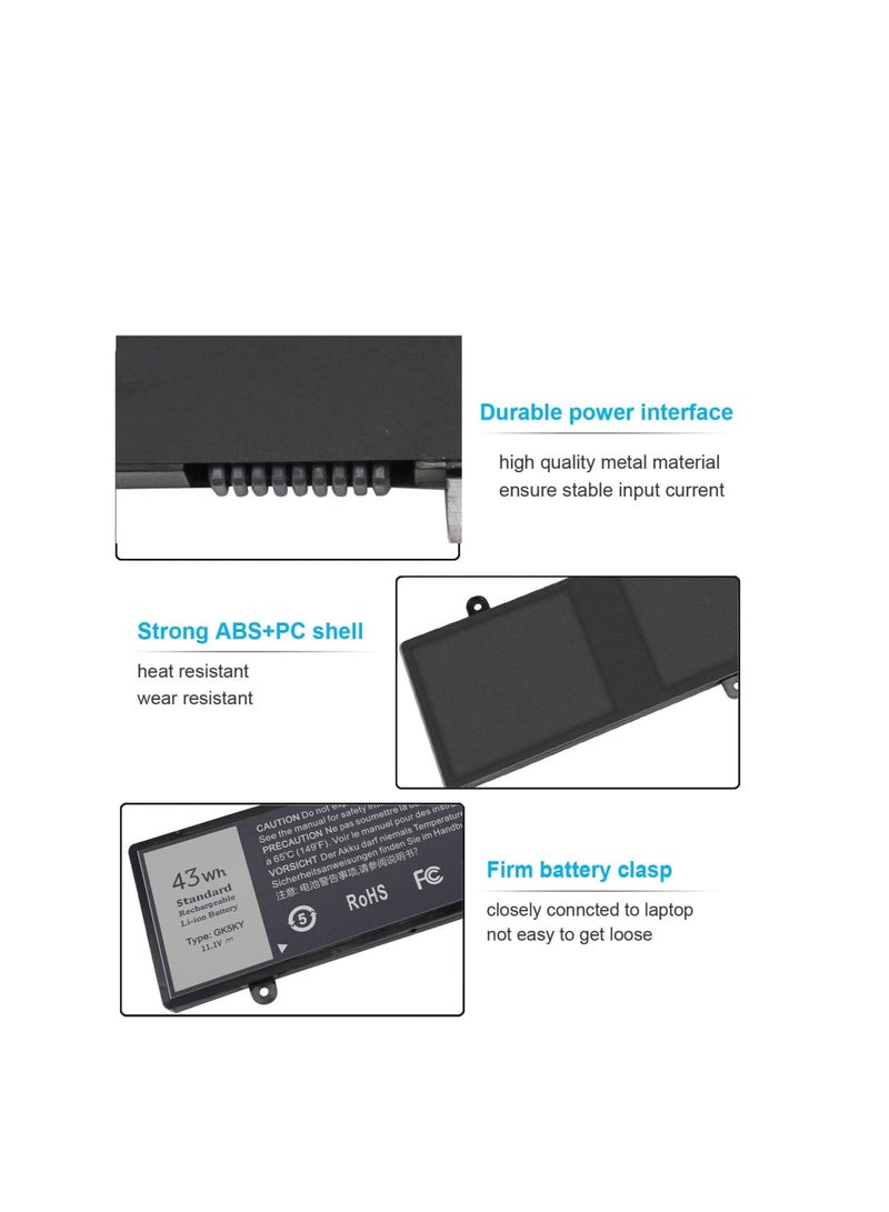 Terabyte GK5KY Laptop Battery for Dell Inspiron 11 3000 Series 3147 3148 3153 3152 3157 3158,15-7558 15-7568,13 7353 7359 7347 7348 7352 P20T P20T001 P55F P55F001 4K8YH 92NCT 04K8YH RHN1C 0WF28 11.1V 43Wh - Image 4