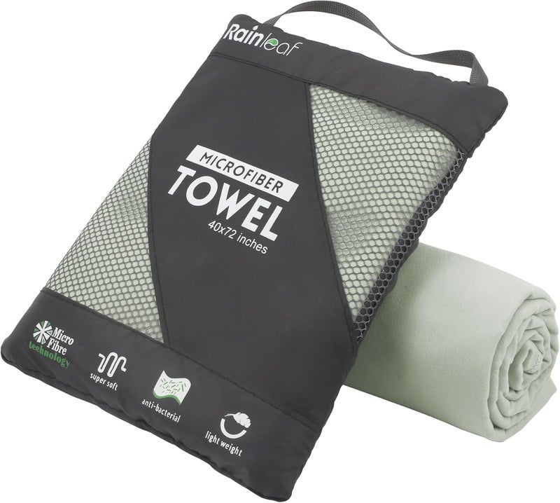 Rainleaf Microfiber Towel Perfect Travel & Gym & Camping Towel. Quick Dry - Super Absorbent - Ultra Compact - Lightweight. Suitable for Trip, Beach, Shower, Backpacking, Pool - Image 1