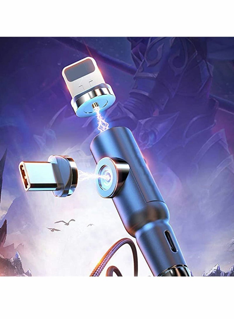 Y&D Charging Cable 1m 3.3ft Fast USB Nylon Braided 3 in 1 Type C Micro iPhone Compatible with & Smart Phones Tablets Black - Image 4