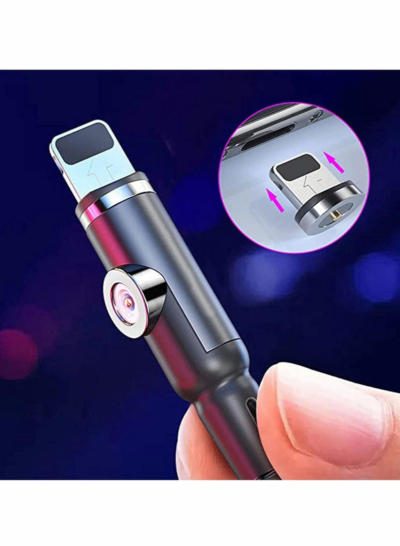 Y&D Charging Cable 1m 3.3ft Fast USB Nylon Braided 3 in 1 Type C Micro iPhone Compatible with & Smart Phones Tablets Black - Image 3