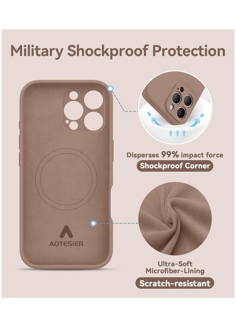 ELTRAZONE Compatible with iPhone 16 Pro Max Case, Silicone Upgraded [Camera Protection], [Compatible with MagSafe], Anti-Scratch Microfiber Lining Inside with 2 Screen Protectors – Light Brown - Image 5