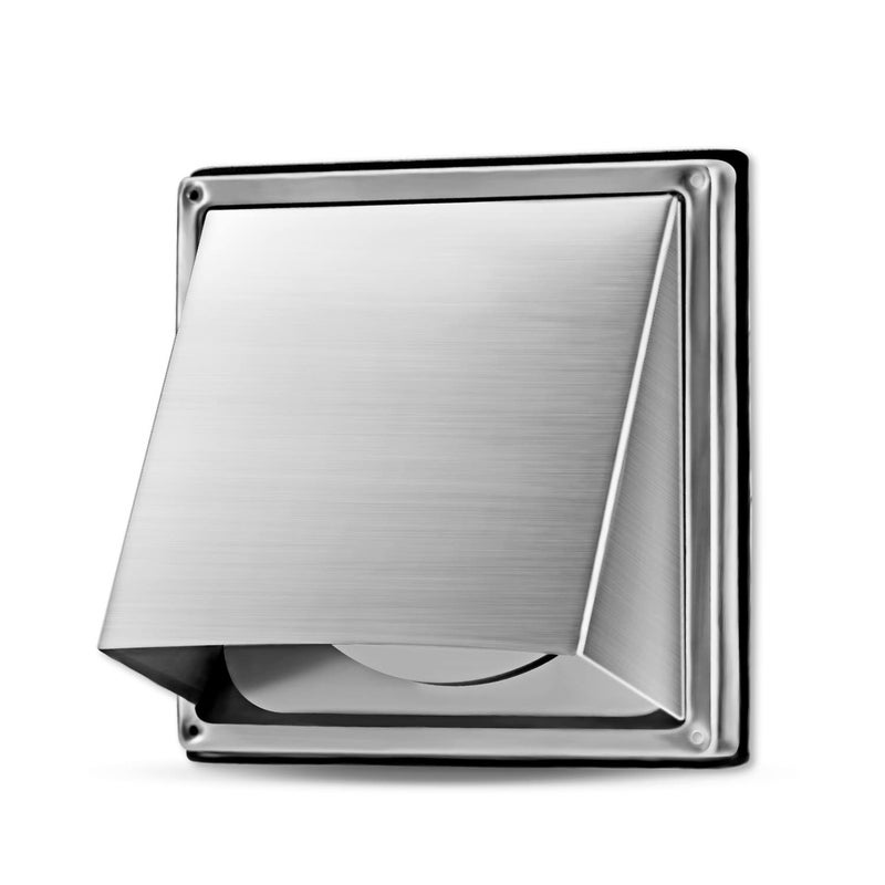 Generic WeCooper Cowled External Air Vent Covers 100mm，4 inch 304 Stainless Steel Grille with Backdraft Shutter，Walls Extractor Fan Vent Weatherproof  - Image 1