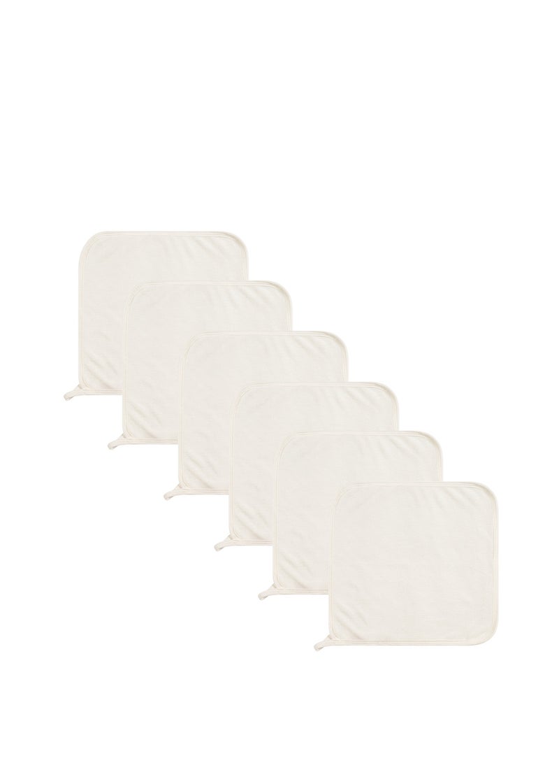 Joley Set of 6- Bamboo Face Cloth White - Image 1