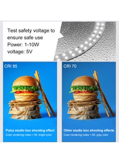 PULUZ 40cm/15.8 Inch  Ring LED Panel Folding Portable Light Photo Lighting Studio Shooting Tent Box Kit with 6  Backdrops of double Colour  - Image 5