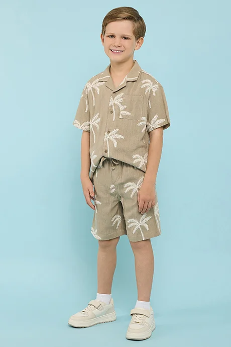 أر أند بي Embroidered Shorts with Drawstring Waist