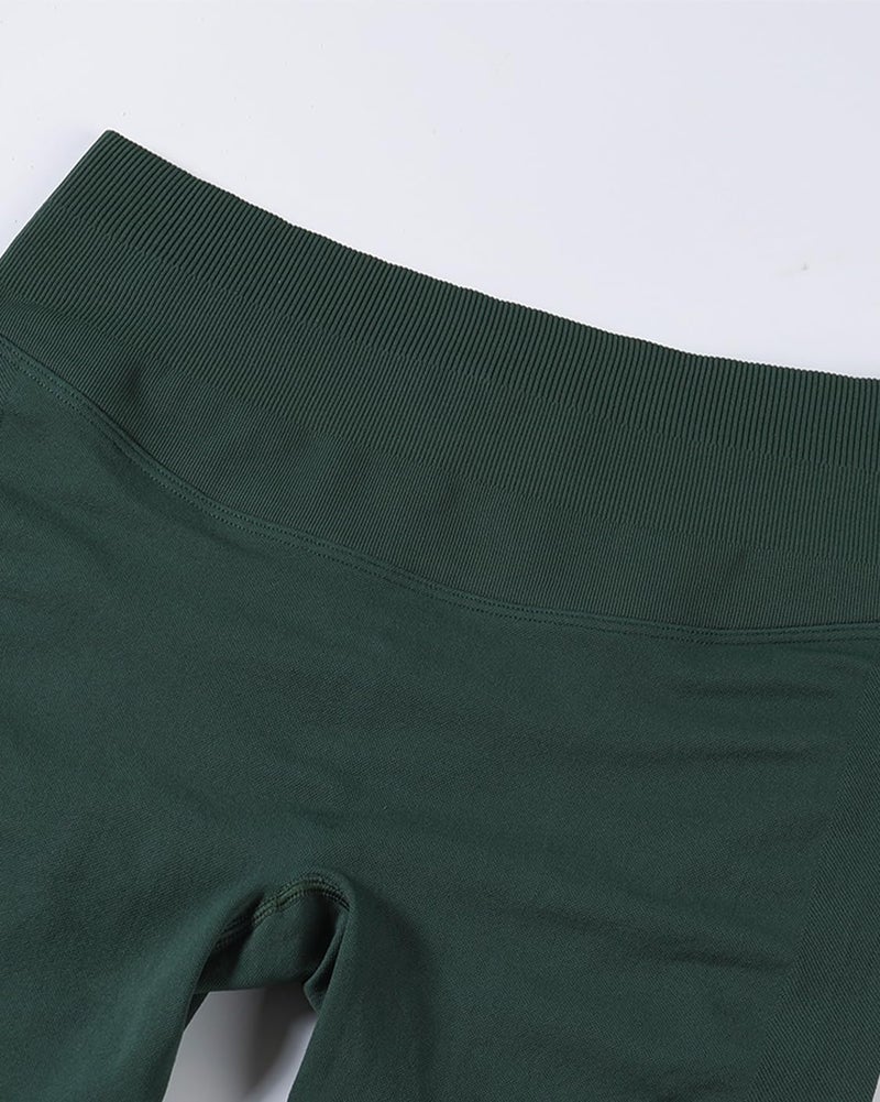 AUROLA Influence Collection Workout Shorts for Women,No Roll Up New Scrunch SeamlessGym Short-3.5" Inseam, Eden Green, L - Image 2