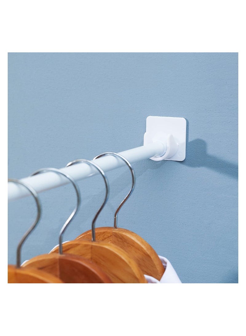 No Drill Adhesive Shower Curtain Holders Easy U Shape Installation 2 Pairs ABS Brackets Ideal for Bathroom Bedroom  - Image 2