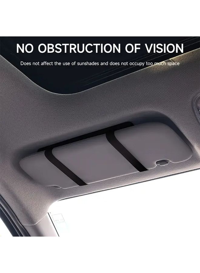 Ultra Thin Black Car Sun Visor Mirror Adjustable Strap Easy Install For Sedan SUV Truck - Image 3