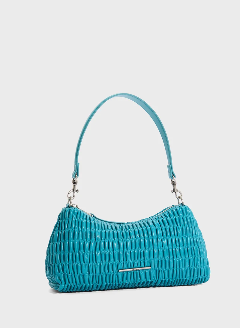Calvin Klein Jeans Ruched Drop Zip through Shoulder Bag