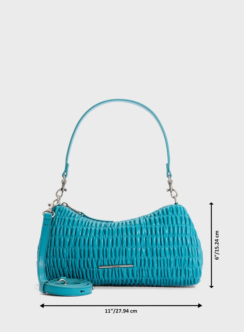 Calvin Klein Jeans Ruched Drop Zip through Shoulder Bag