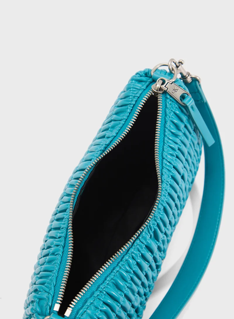 Calvin Klein Jeans Ruched Drop Zip through Shoulder Bag