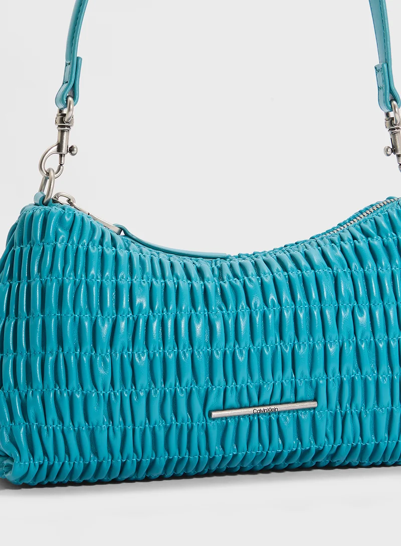 Calvin Klein Jeans Ruched Drop Zip through Shoulder Bag