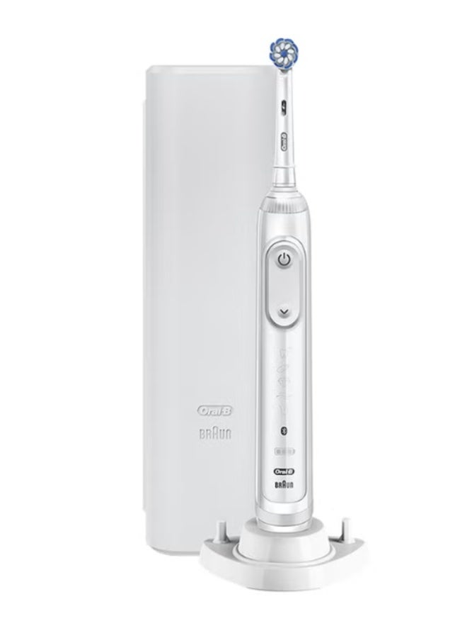أورال بي فرشاة أسنان كهربائية قابلة لإعادة الشحن Oral-B GeniusX 20100S بتقنية الذكاء الاصطناعي، أبيض - Image 1