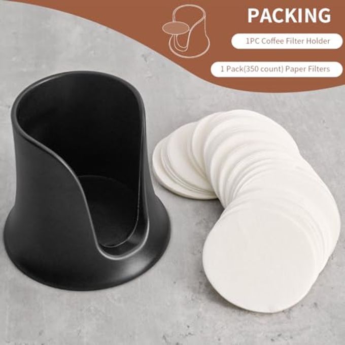 CAFEMASY Coffee Filter Holder with 350 Count Replacement Coffee Paper Filters Compatible with Aeropress Original Clear Go Espresso Maker Accessories Parts - Image 2