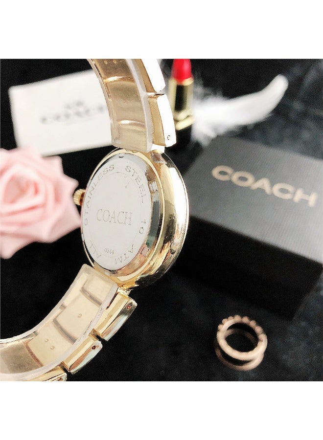 coachoutlet Coach Classic Men's and Women's Fashion Multi functional Alloy Round Quartz Watch Stainless Steel Strap 38CM - Image 3