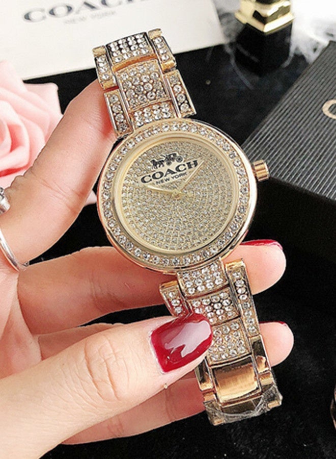 coachoutlet Coach Classic Men's and Women's Fashion Multi functional Alloy Round Quartz Watch Stainless Steel Strap 38CM - Image 1