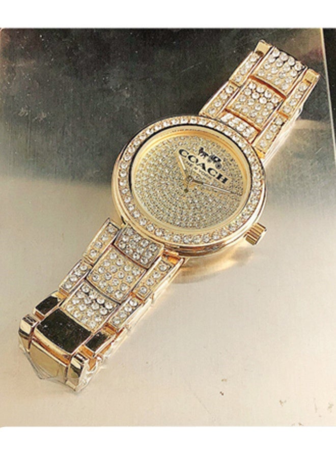 coachoutlet Coach Classic Men's and Women's Fashion Multi functional Alloy Round Quartz Watch Stainless Steel Strap 38CM - Image 4
