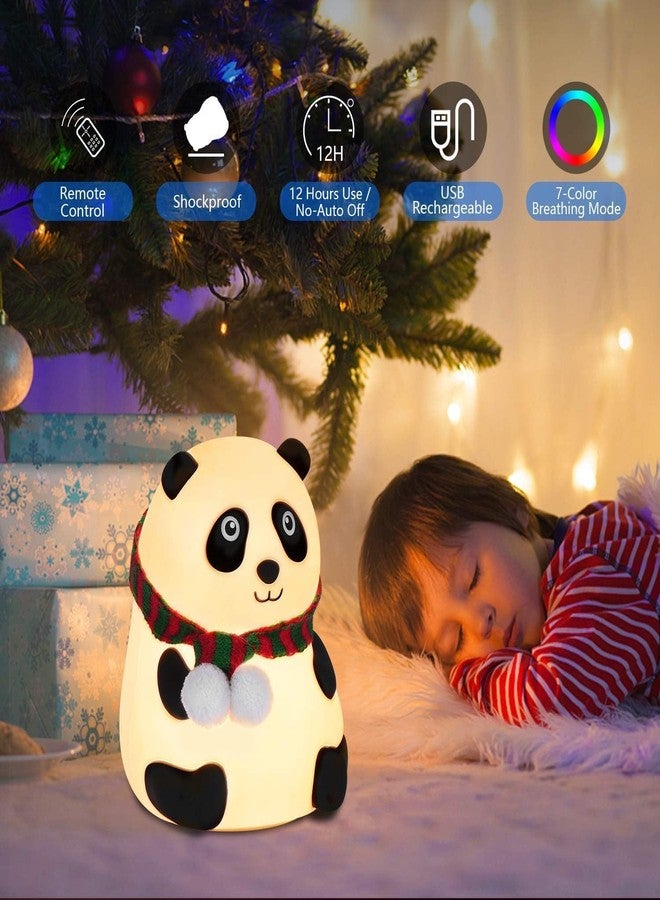 KAVIH Cute Panda Silicon Night Lamp 7 Colour Changing Light for Kids Bedroom, USB Rechargeable - Image 5