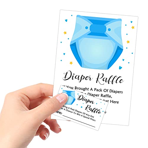 ALodr Diaper Raffle Baby Shower Game -Blue Diapers Insert Ticket - Baby boy Shower Game -Baby boy Shower Ideas- Baby Showers Decorations - Baby Showers Party Decorations Game Cards Kit (1 Sign & 50 Cards) - Image 3