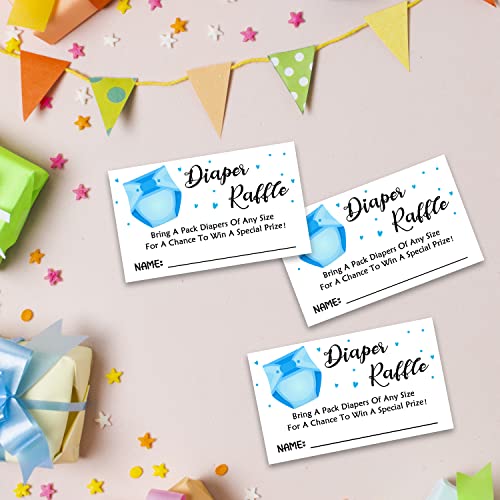 ALodr Diaper Raffle Baby Shower Game -Blue Diapers Insert Ticket - Baby boy Shower Game -Baby boy Shower Ideas- Baby Showers Decorations - Baby Showers Party Decorations Game Cards Kit (1 Sign & 50 Cards) - Image 4