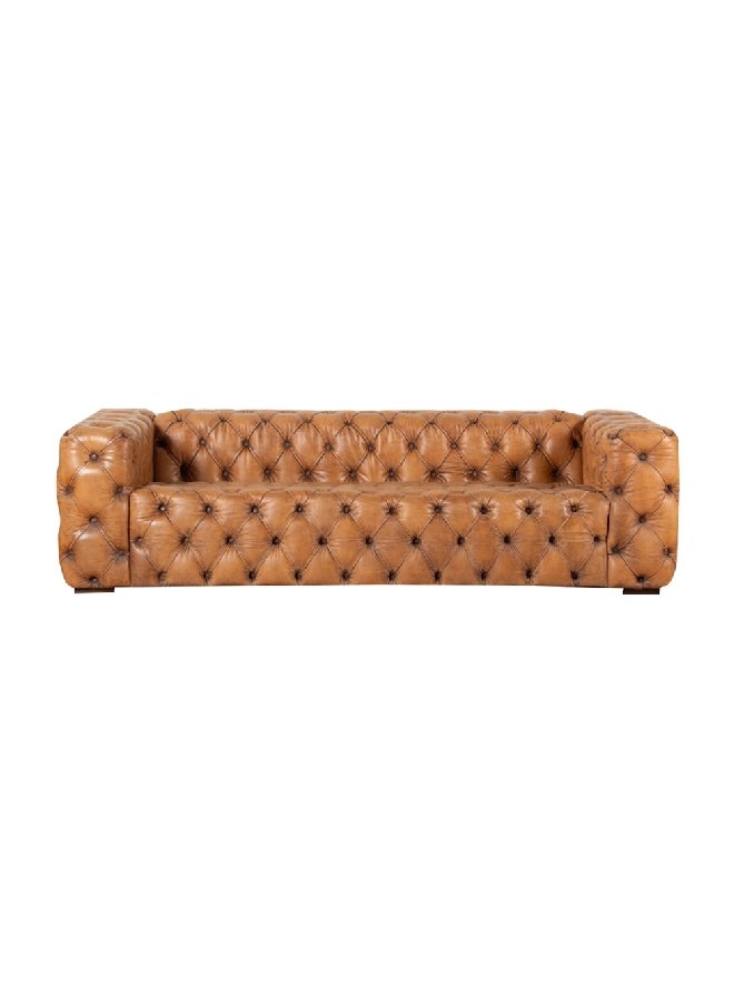 Micasa 3-Seater Elegant And Modern Design Cow Leather Sofa Brown 68 X 107 X 245 Cm Nc0501 - Image 1