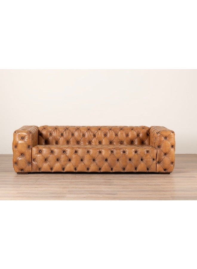 Micasa 3-Seater Elegant And Modern Design Cow Leather Sofa Brown 68 X 107 X 245 Cm Nc0501 - Image 2