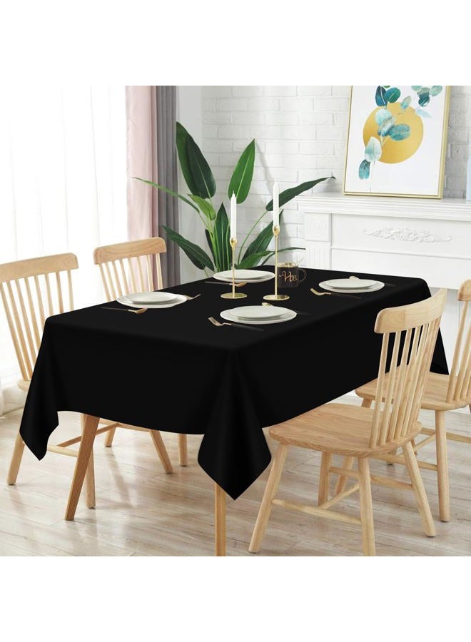 Mulbozy 2 Pcs Black Plastic Tablecloth for Rectangle Table, 54 × 108 inches Disposable Black Party Table Covers for Birthday, Wedding, Baby Shower, Holdiay Party Decoration - Image 2